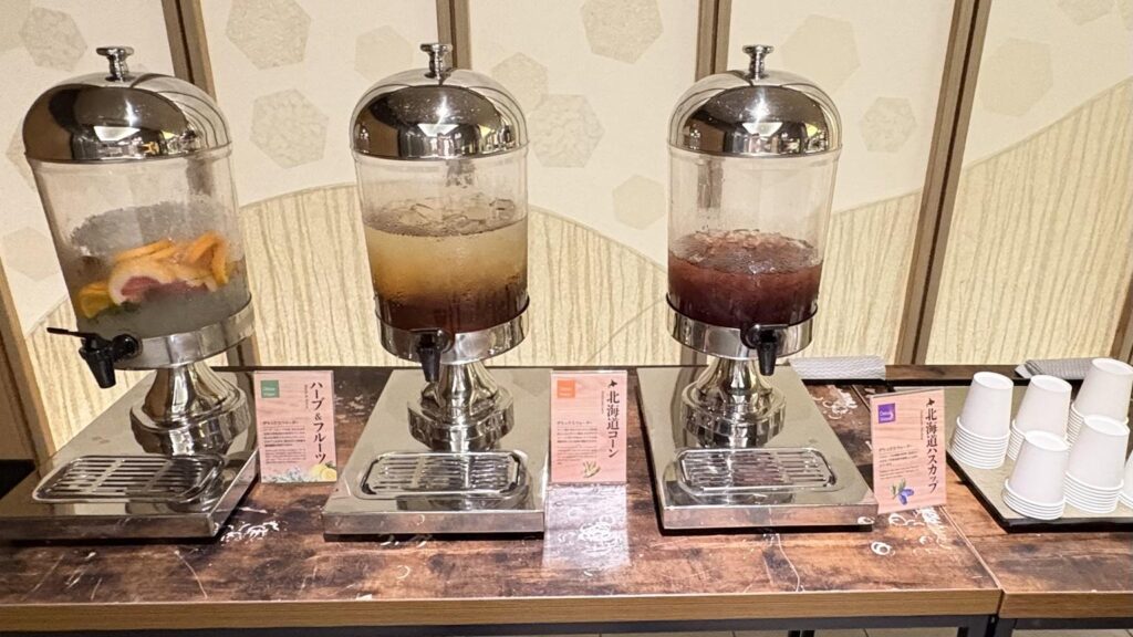 函館湯の川温泉 海と灯/ヒューイットリゾートのウェルカムドリンクの画像