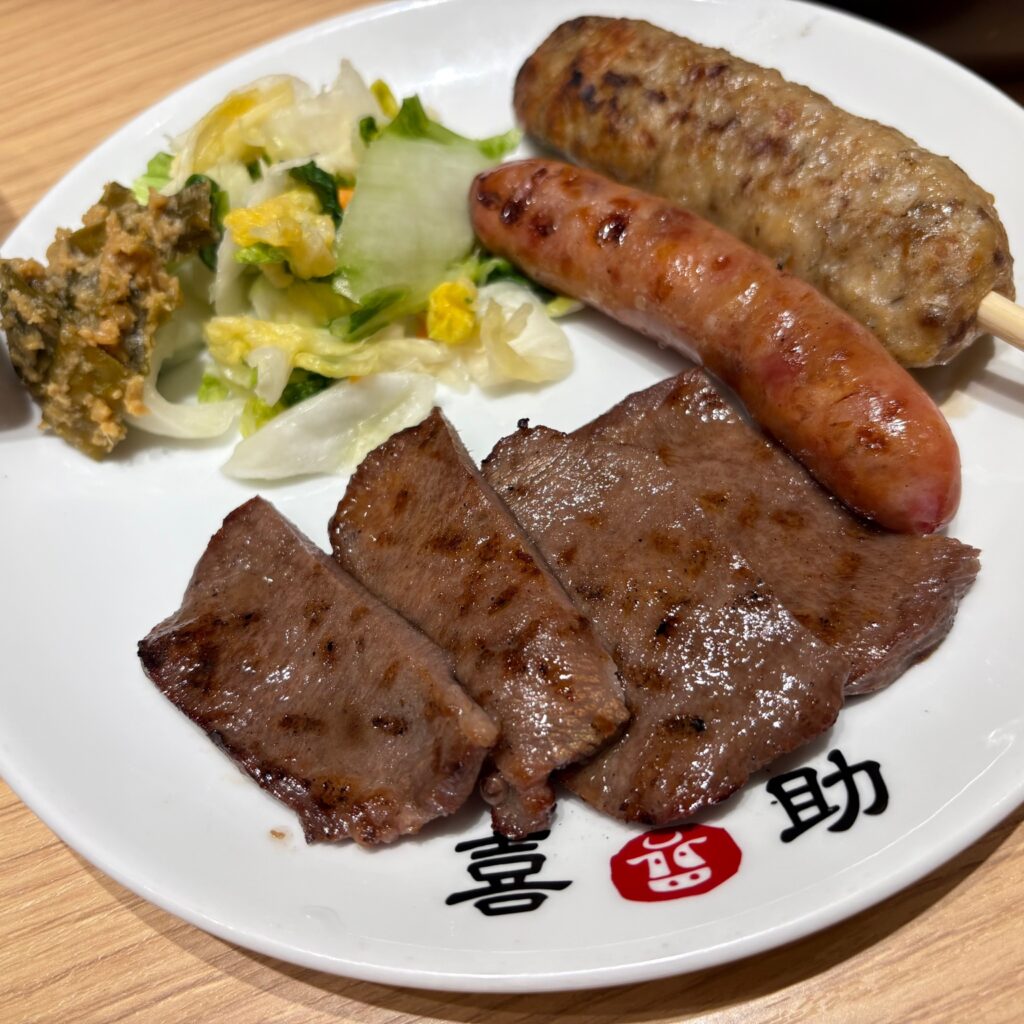 牛たん通りにある味の牛たん喜助の牛たん